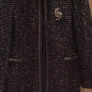 TAHARI ASL BLACK/GOLD BOUCLE TOPPER JACKET